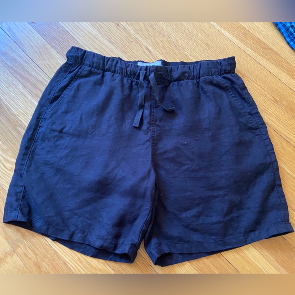 Everlane Black 100% Linen Shorts M